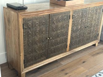 Wood with metal accent credenza