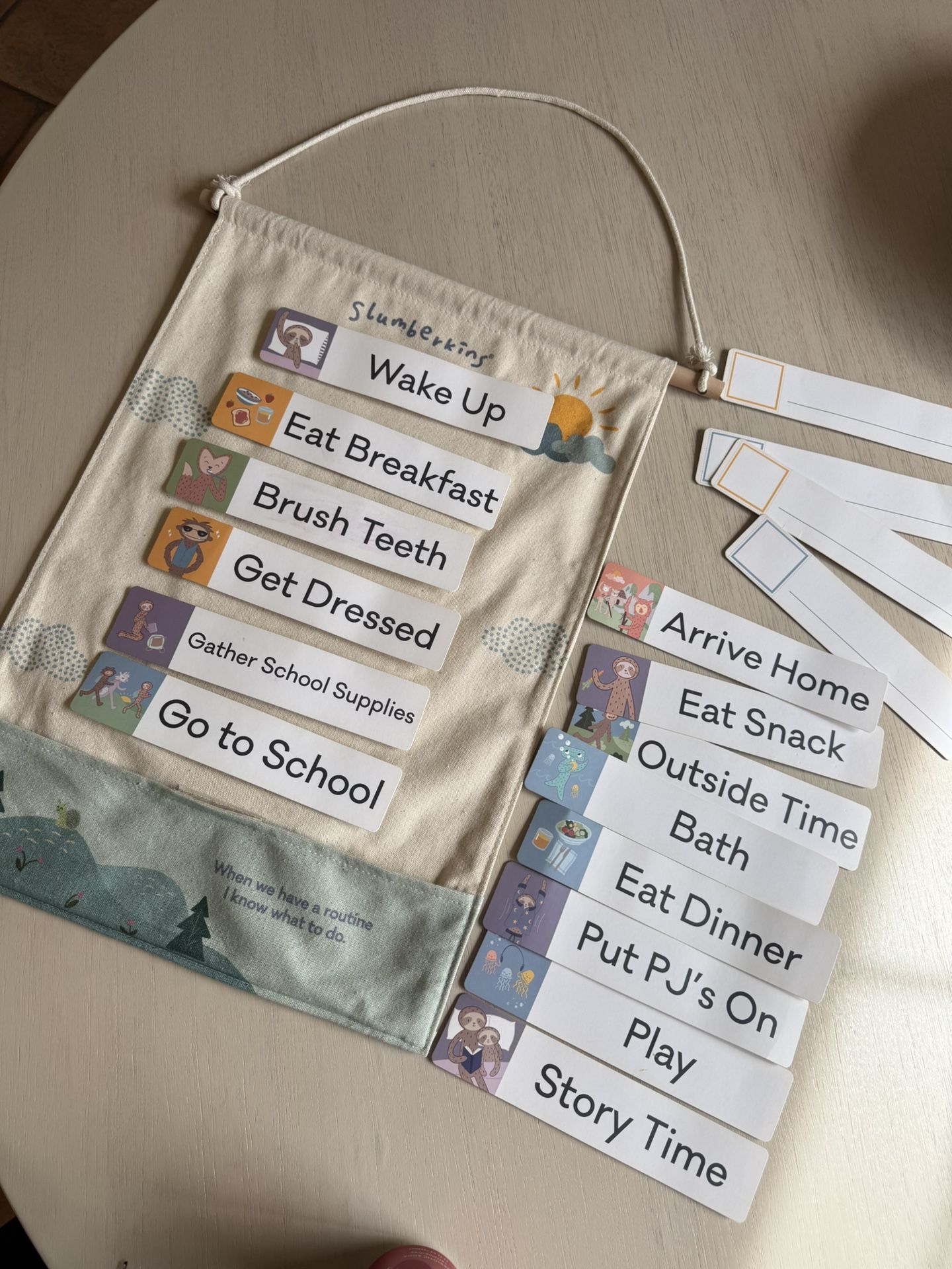Slumberkins Routine Visual Velcro Schedule