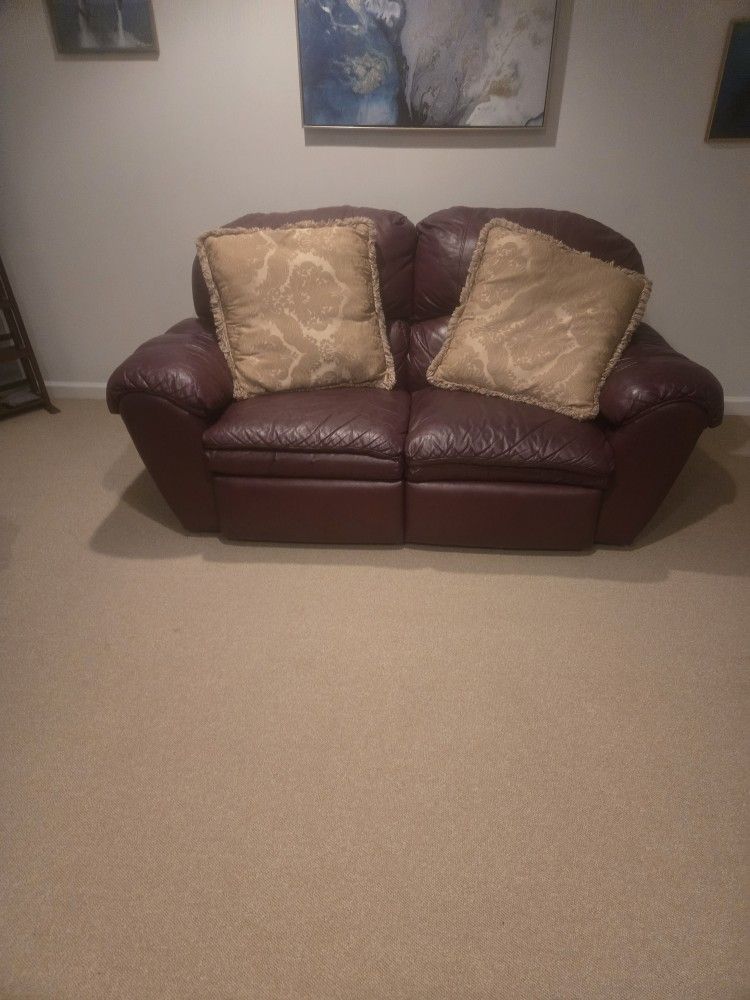 Leather Reclining Loveseat