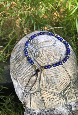 Lapis lazuli pull string bracelet 7 inches