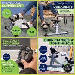 New Desk Cycle Pedal Exerciser Foot Exercise Cycle for Sitting with LCD Display Mini Stationary Bike