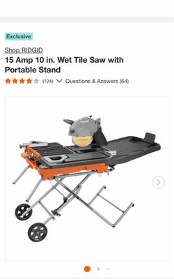 15 Amp 10 in. Wet Tile Saw with Portable Stand