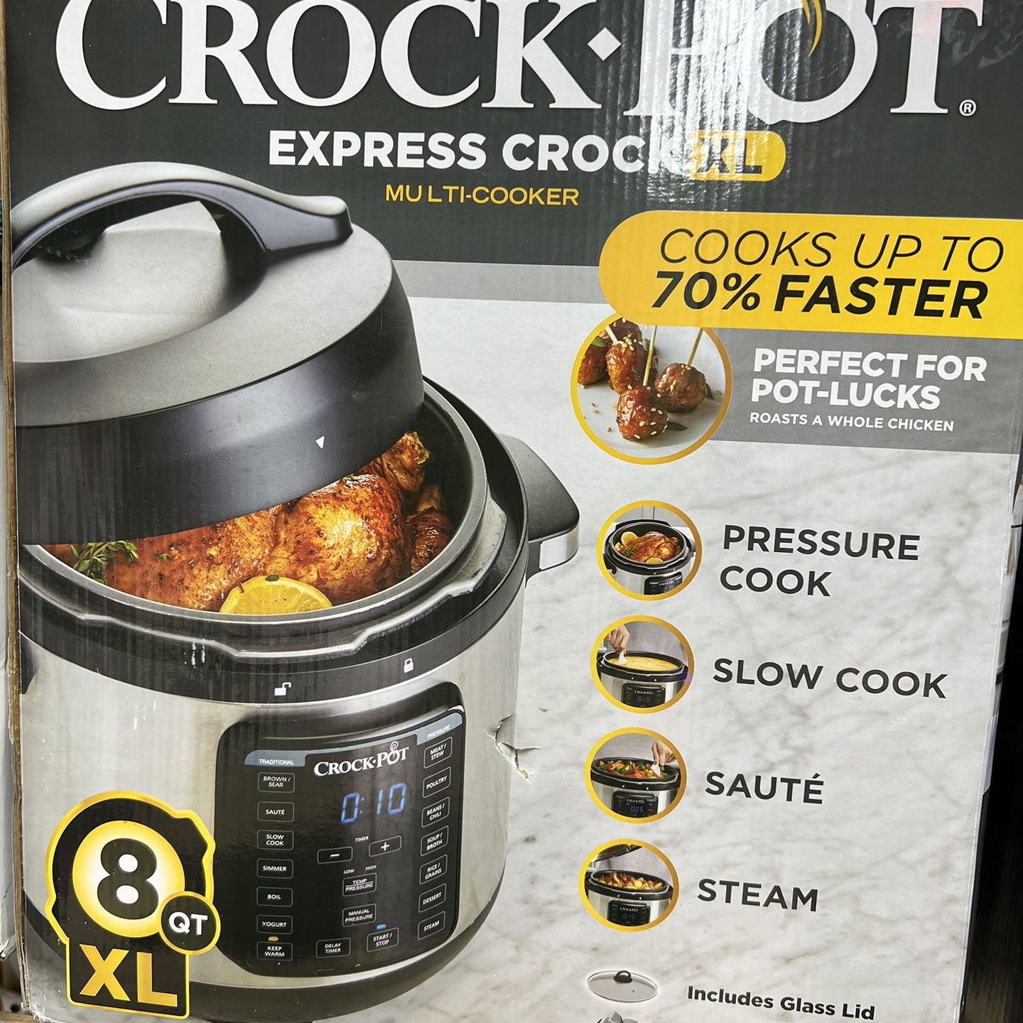 Crock-Pot 8-Quart Multi-Use XL Express Crock Programmable Slow Cooker for  Sale in San Antonio, TX - OfferUp
