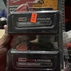 2 Pack 6.0 Milwaukee batteries