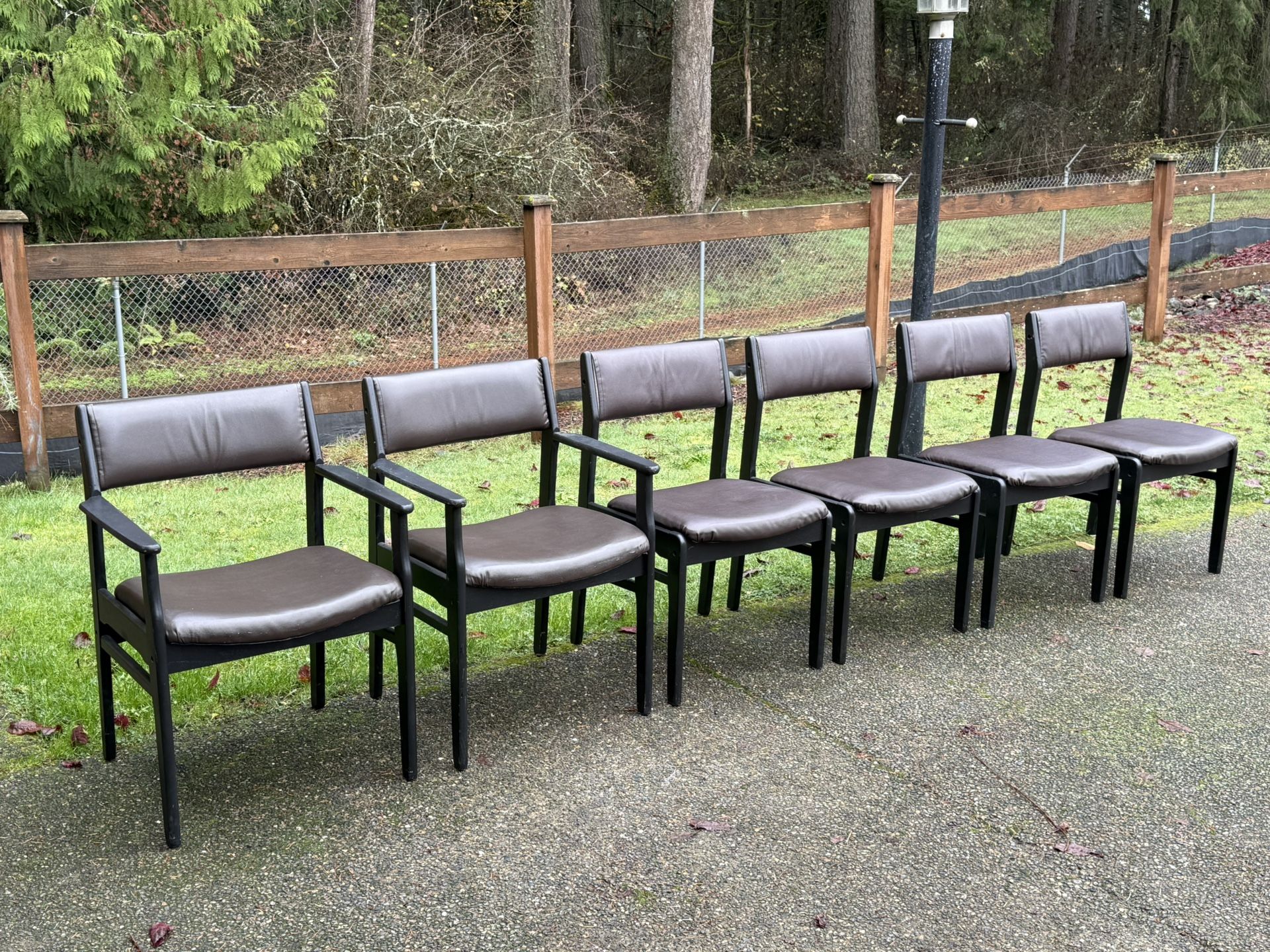 Mid century modern Danish style dining chair set of 6