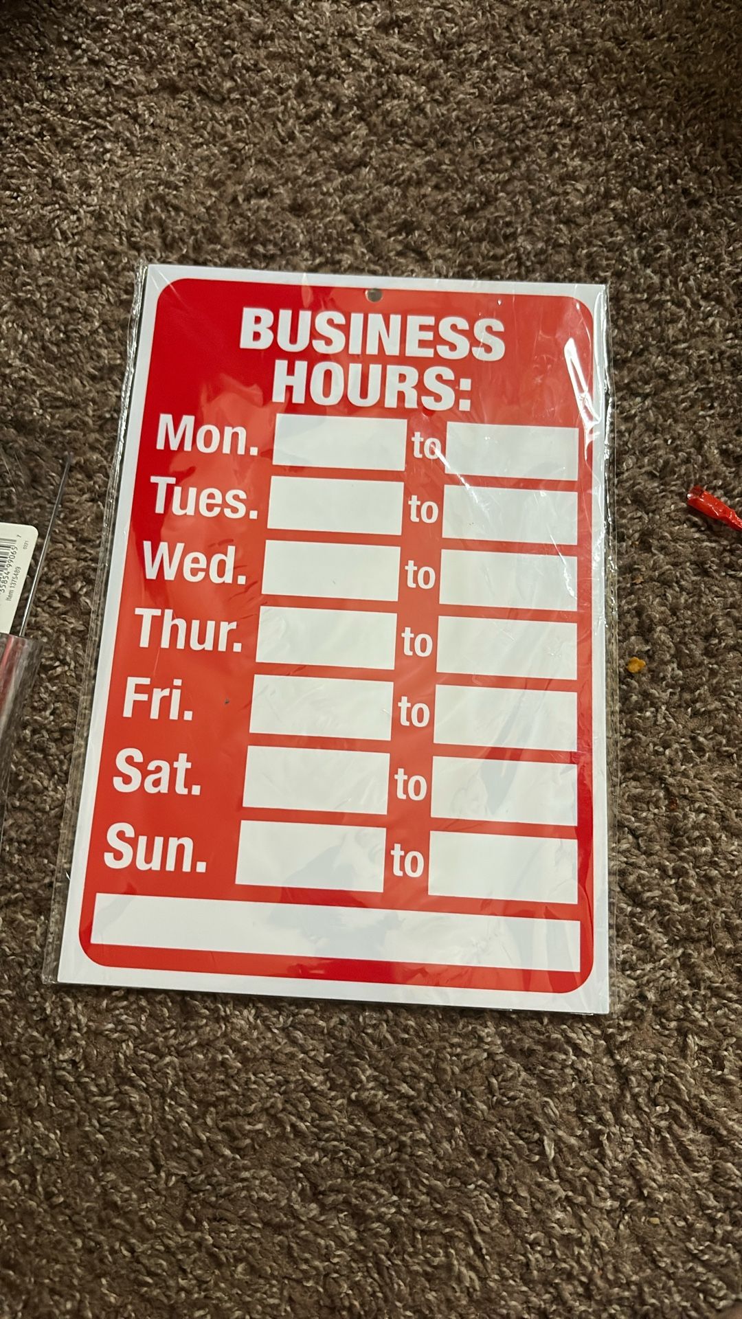 Business Accessories- Hours Sign & Literature Holder