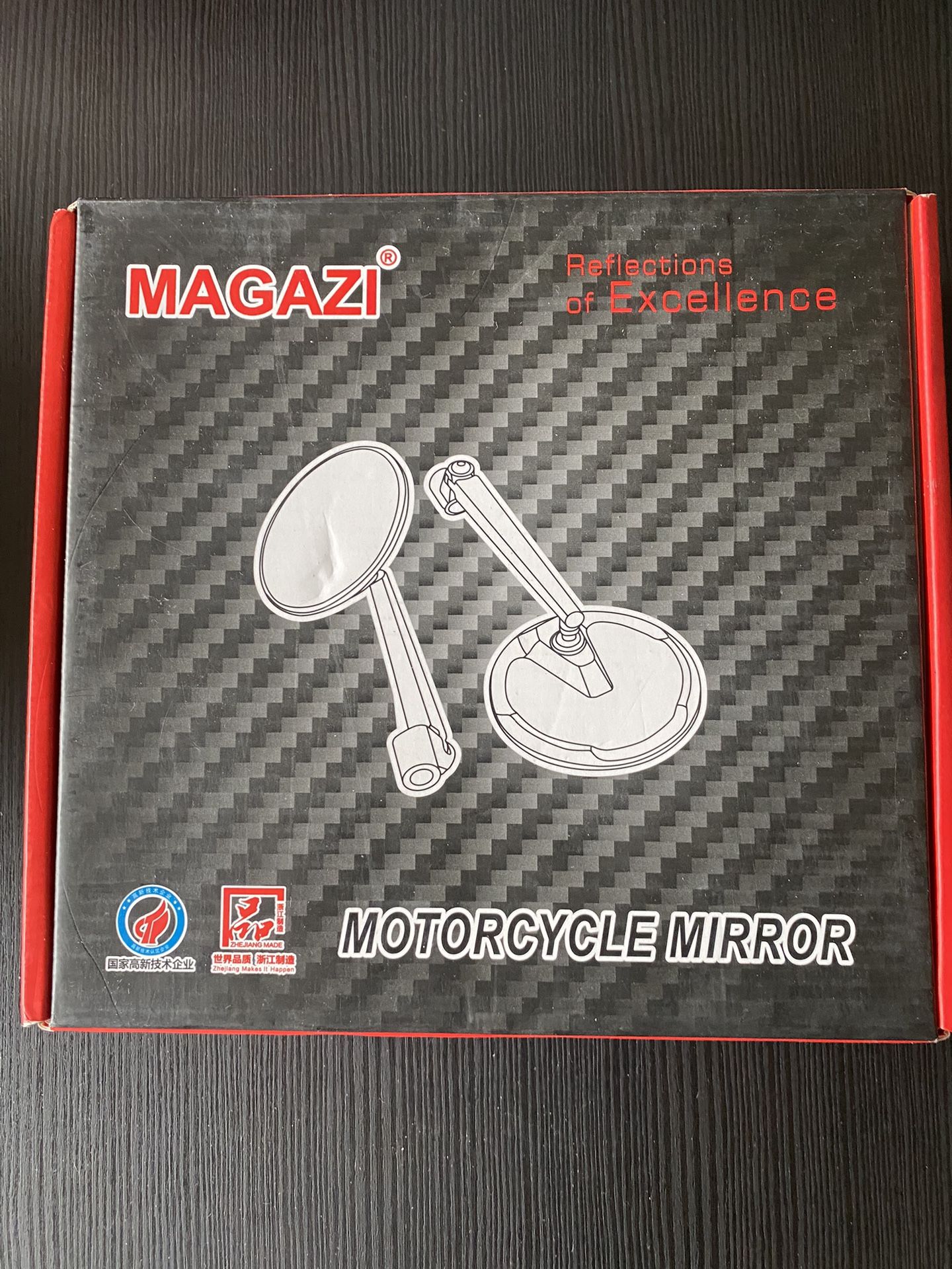 Magazi Motorcycle Mirrors H3307 Carbon Fibre Black