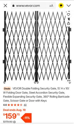VEVOR Double Folding Steel Security Gate