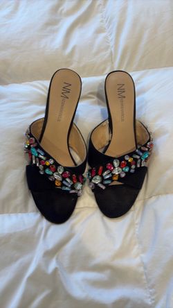 10-jewels and black suede Neiman Marcus