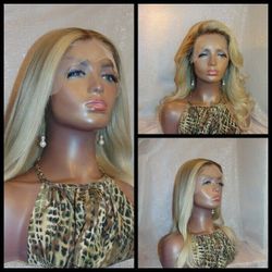 Bombshell Blonde Ombre Lace Front WIG 22 Inch Blonde And Brown