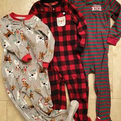 Size 4T Christmas Footed Sleeper Pjs