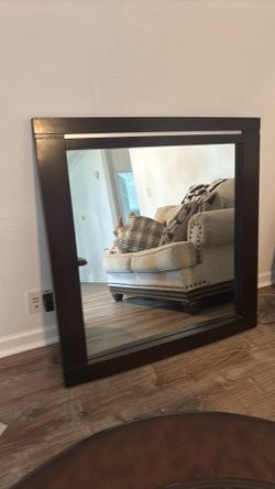 Large Wooden Mirror for Dresser