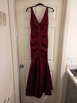 Windsor Red Satin Mermaid Formal Gown