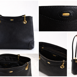Authentic Vintage BALLY Black Leather Shoulder Bag – Gold Hardware