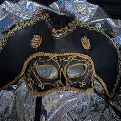 Black And Gold Pirate Masquerade Mask