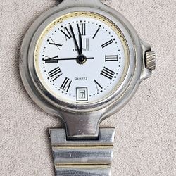 DUNHILL Millennium Date Quartz Watch White Dial Silver Band