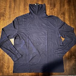 Navy Blue Turtleneck Long Sleeve Shirt XXL