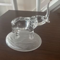Set Of 2 Elephant (glass) Paperweights