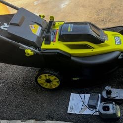 RYOBI LAWN MOWER 16” ONE+ HP 18V Brushless Cordless Battery  with (1) 4.0 Ah Battery and (1) Charger