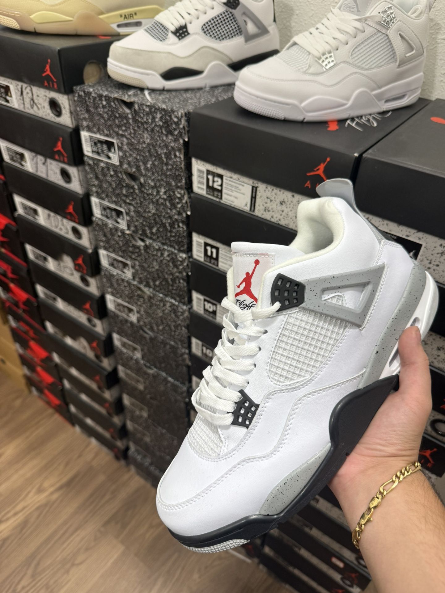 Aj4 Nike Air Jordan 4 Retro White Cement Size 7,7.5,8,8.5,9,9.5,10,10.5,11,12