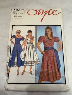 Vintage Style Sewing Pattern 4075 – Misses Dress – Uncut