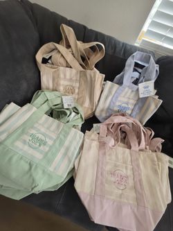 NEW Trader Joe's mini tote bags, striped