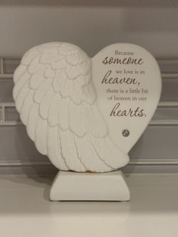 Teleflora Hearts In Heaven Porcelain Keepsake Plaque With Angel Wings