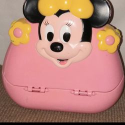 Vintage Disney Collectible Minnie Mouse Childs Hard Plastic Purse Collectible