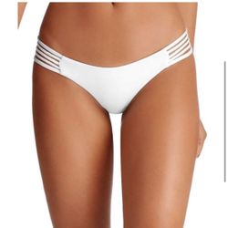 Vitamin A Swimwear White Braided Bikini Bottom EcoLux Teeny -S- New with Tag NWT