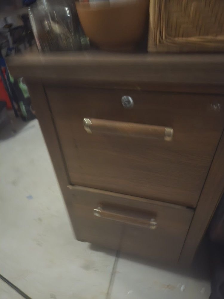 All Wood File Cabinet Wirh Many File Dividers.