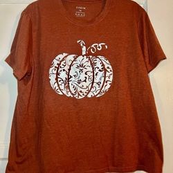 1XL  SHEIN CURVE WOMAN'S AUTUMN PUMPKIN T-SHIRT