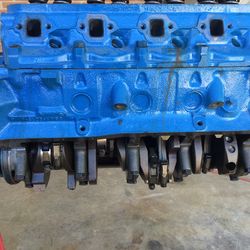 Ford 302 Block Casting Number C6AM-6015-B , Needs A Sleeve, Pin Hole In Cylinder with crankshaft, pistons, rods, heads, rockers !