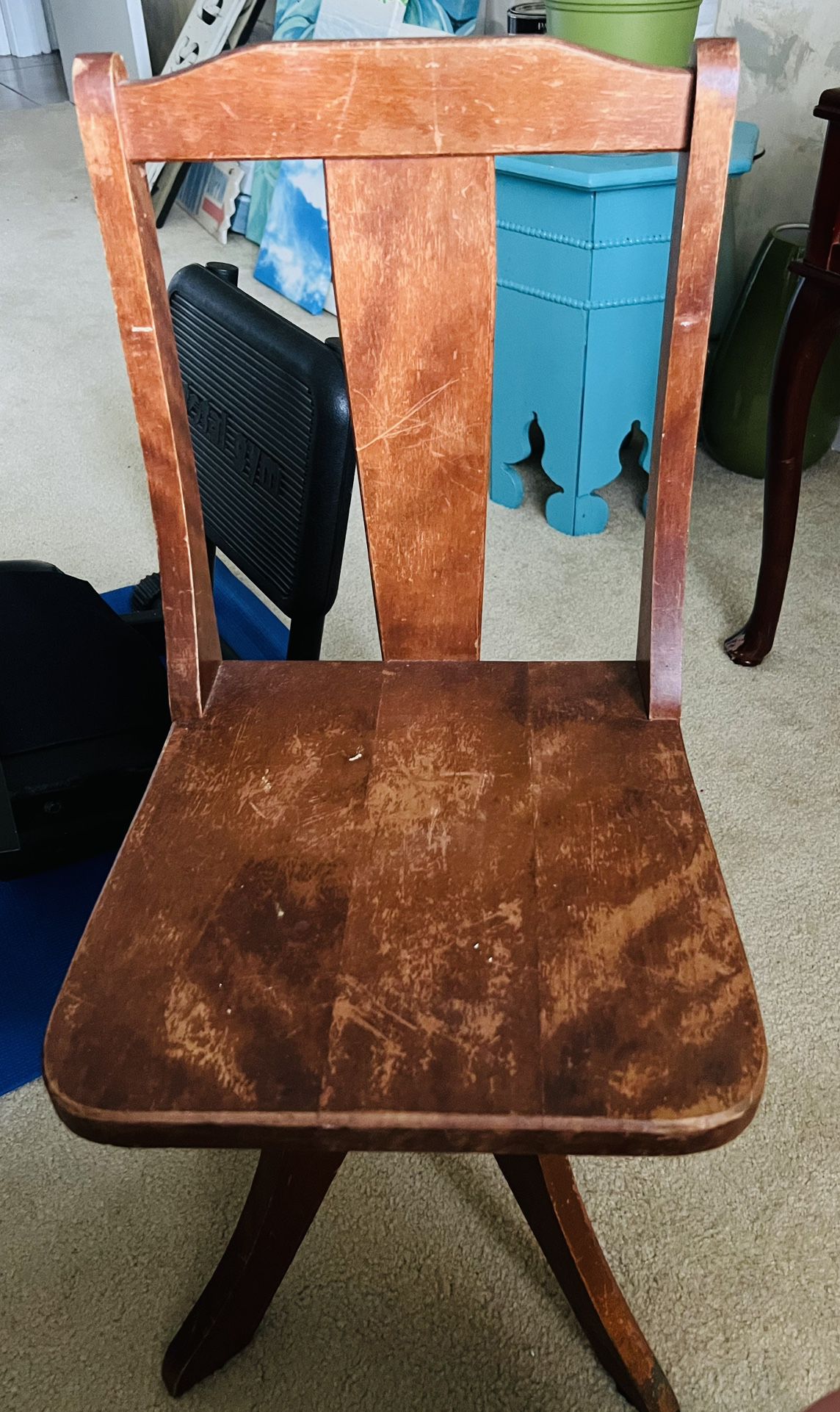 Antique Adjustable Children's Swivel  > Desk Chair, c.1(contact info removed)