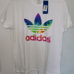 ADIDAS MULTICOLORS MENS T-SHIRT  SIZE MEDIUM 