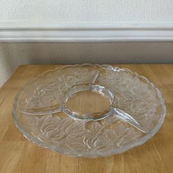 Vintage Glass Divided Serving Tray