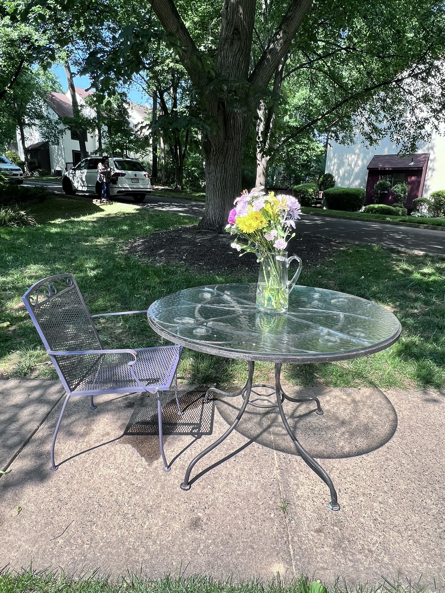 Vintage Wrought Iron  Patio Table