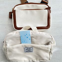 Set of 2 Bags: Bum Bag (Used) and Travel Bag (New)