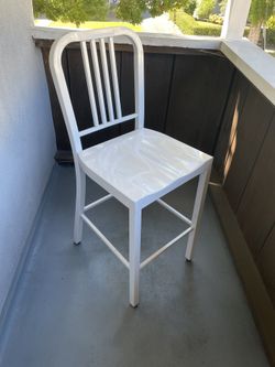 2x StyleWell Kipling White Metal Bar Stool W/ Back