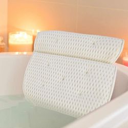 BATH PILLOW FOR NECK & BACK SUPPORT WITH SUCTION CUPS
