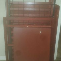 Cherry Wood Brown Crib/Changing Table