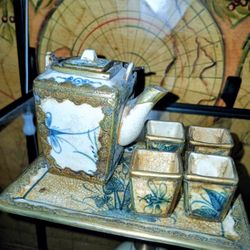 Antique Mini Teapot Set Of Unknown Origin 