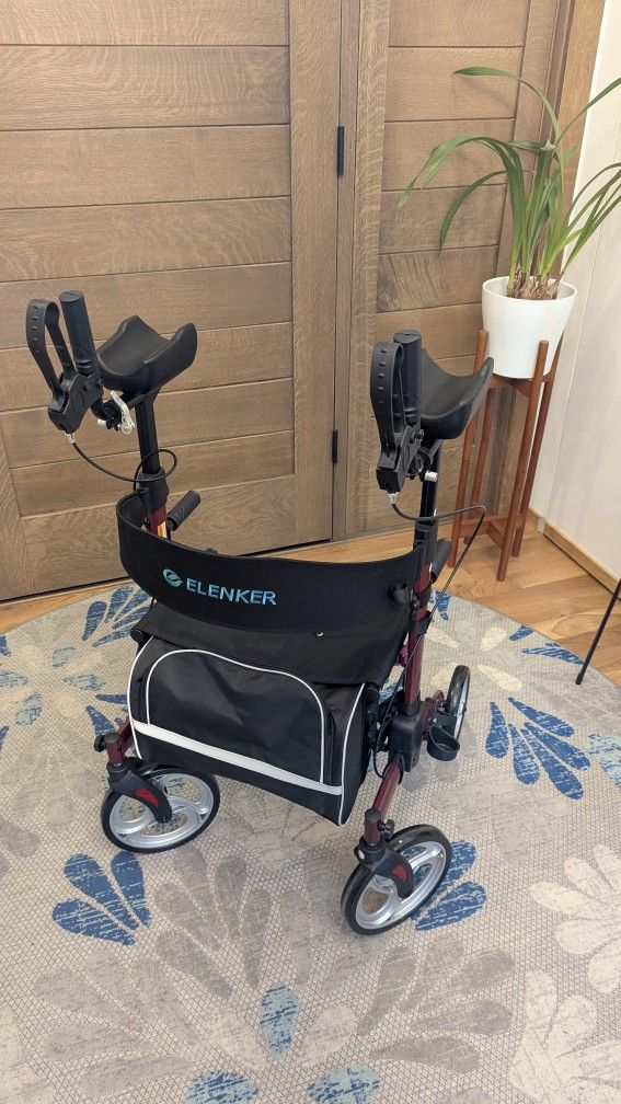 Lenker Upright Walker - Posture Rollator w/ Seat & Bag - Like New