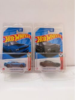 Hot Wheels ’18 Dodge Challenger SRT Demon Bundle – Blue & Black – Factory Sealed w/ Protective Cases
