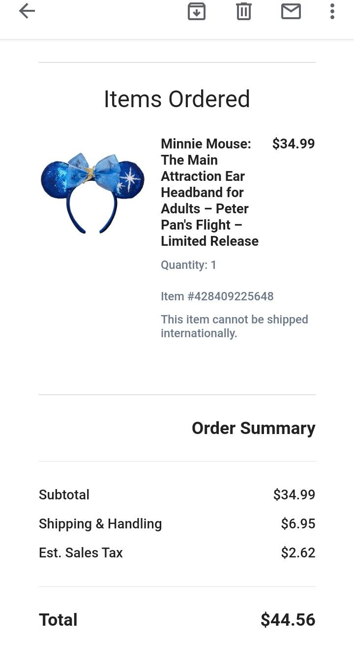 Minnie Mouse Ear Headband- Peter Plan Flight Limited Edition Preorder