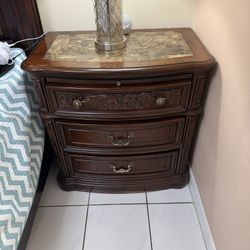 Real Wood And Marble Queen Set 