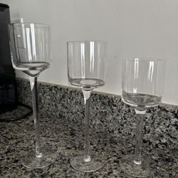 Nuptio Glass Candle Holder Tea Light Candle Holders Set of 3 Tall Tealight Candle Holder for Table Centerpiece Clear Candleholders for Pillar Candles 