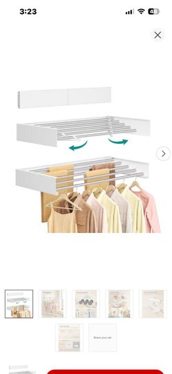 Wall Mounted Clothes Rack / White ….