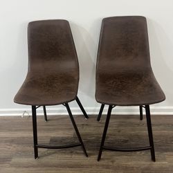 Faux Leather Barstools (Set Of 2) 