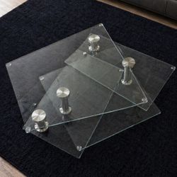 Modern Glass Motion Expandable Coffee Table