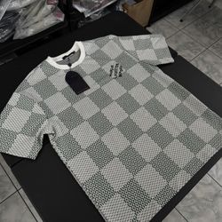 Jacquard Green White Men’s Tee Shirt